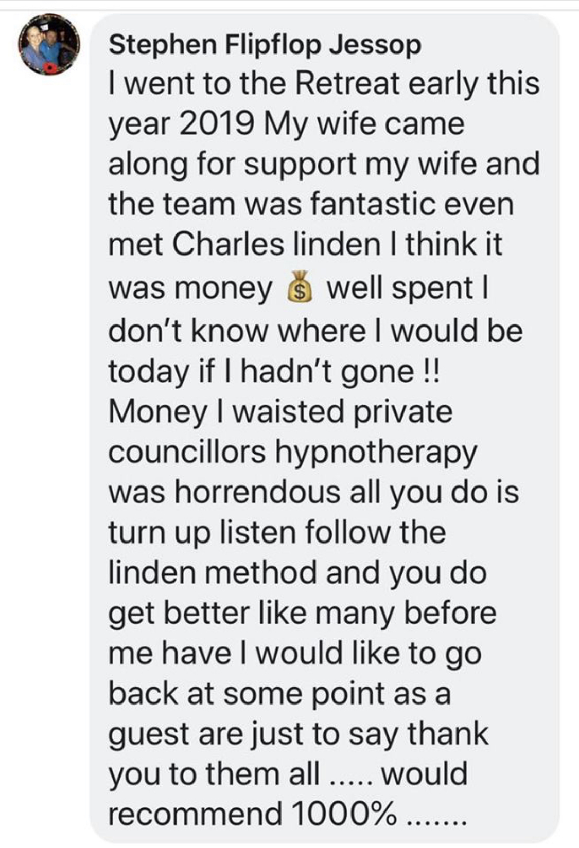 Client testimonial